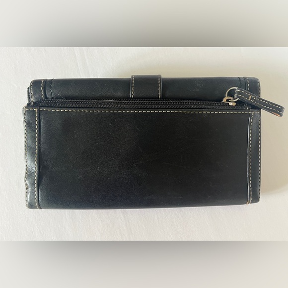 Coach SoHo Black Leather Trifold Wallet with Silver Buckle - Picture 3 of 15
